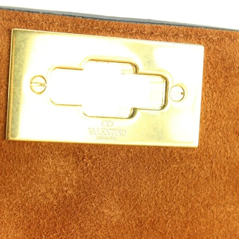 Valentino Caramel Brown Roma Stud 2way Crossbody Hammered GHW 1VAL0509 - Picture 7 of 12